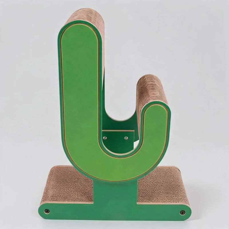 Cactus Cat Scratching Post with Replaceable Scratcher Bed Durable Wear Resistant Kitten Toy Cat Tree for Indoor Cats