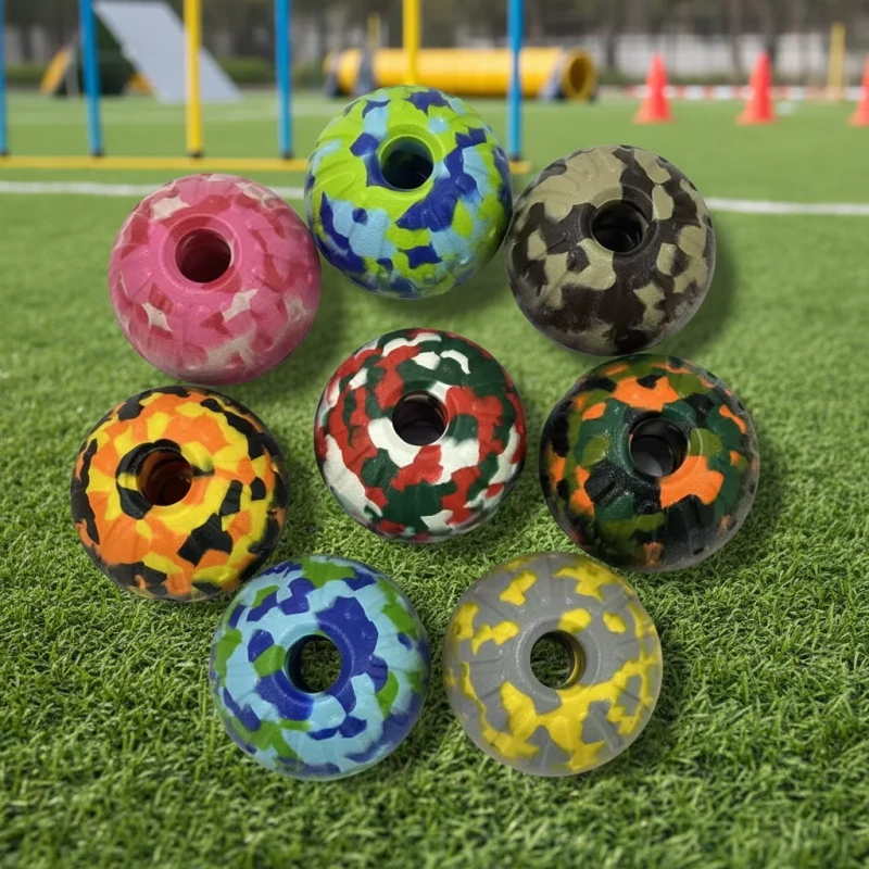 Camouflage Eco friendly Durable EVA Pet Ball Chew Toy Solid Design Dog Training Toy for Small Animals Indoor Outdoor Use