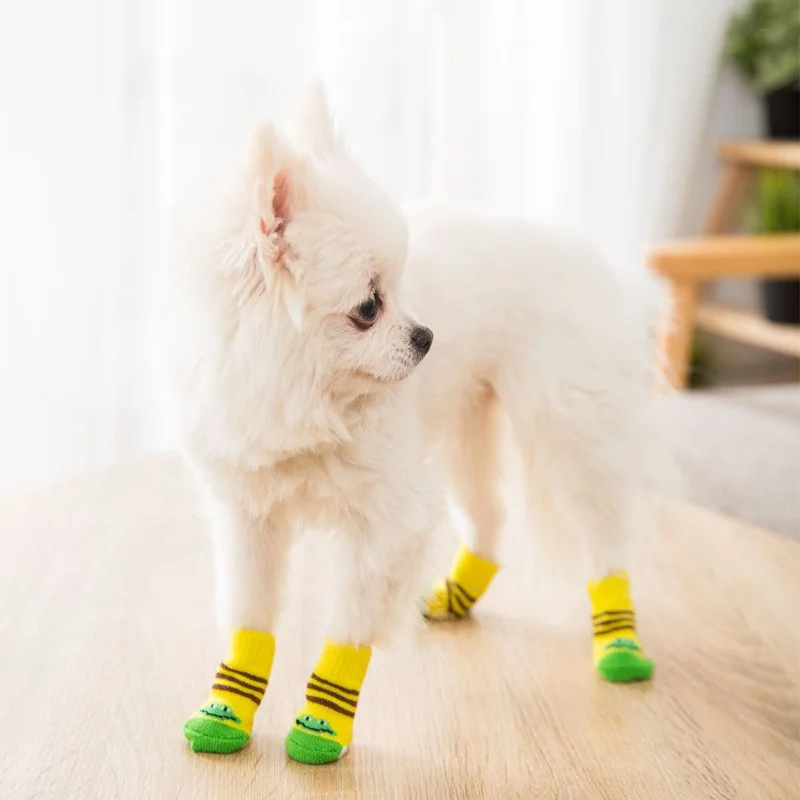 Candy Colored Cotton Rubber Breathable Anti Slip Dog Socks for Small Dogs Soft Prevent Licking