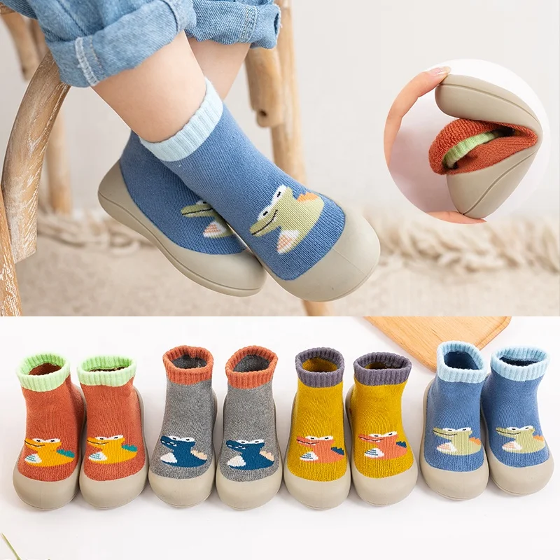 Cartoon Animal Design Baby Shoes Sock Soft Non-slip Kids Floor Socks With Rubber Bottom for Kids