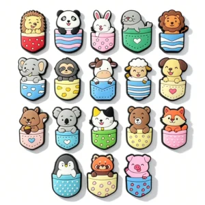Cartoon Lion Panda Rabbit Elephant Soft PVC Shoes Pins DIY Clog Decor Charms Accessories Pocket Little Animals Shoe Charms