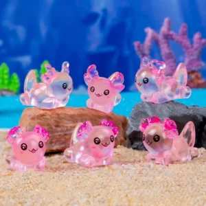 Cartoon Miniature Figurines Cute Resin Multi Color Axolotl Fish Multi Animal for Fish Tank Aquarium Decor
