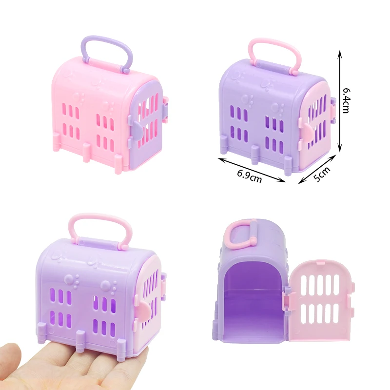 Cartoon Pet Cage Animal Storage Cage Plastic Dog Cat Play Toy Kids Pet Playhouse Toys Pets Bag Toys Accessories