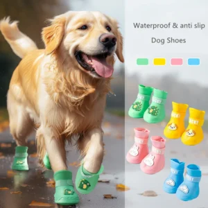Cartoon Silicone Pet Dog Shoes for Large Dogs Boots Sneakers for Outdoor Waterproof Anti Slip Rain Boot Dog Shoes