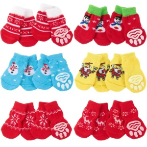 Cartoon Warm Puppy Dog Socks Knitted Christmas Pet Cat Dog Socks