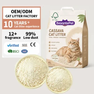 Cassava Cat Litter Corn Biodegradable Natural Sand Eco Friendly Tapioca Flour Starch Dust Free Fast Clumping 4kg