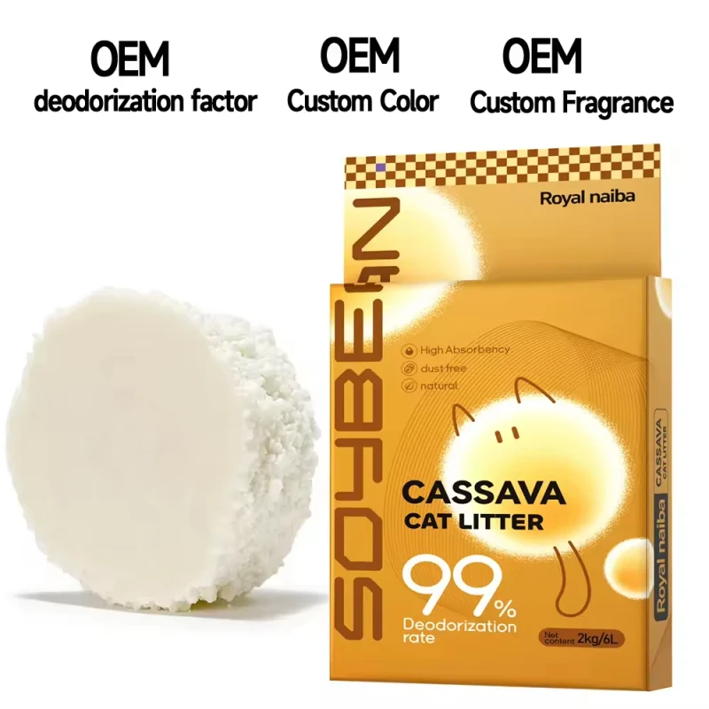 Cassava Cat Litter Dust Free Biodegradable Flushable Instant Clumping Eco Friendly Plant Based for Cat