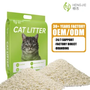 Cassava Fiber Biodegradable Cat Litter Super Absorbent Fast Clumping Dust Free Odor Proof Easy Clumping Pure Plant Material