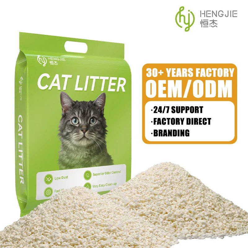 Cassava Fiber Biodegradable Cat Litter Super Absorbent Fast Clumping Dust Free Odor Proof Easy Clumping Pure Plant Material