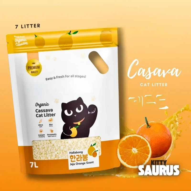Cassava Starch Cat Litter Eco friendly Dust free High Absorbency Odor Control Biodegradable