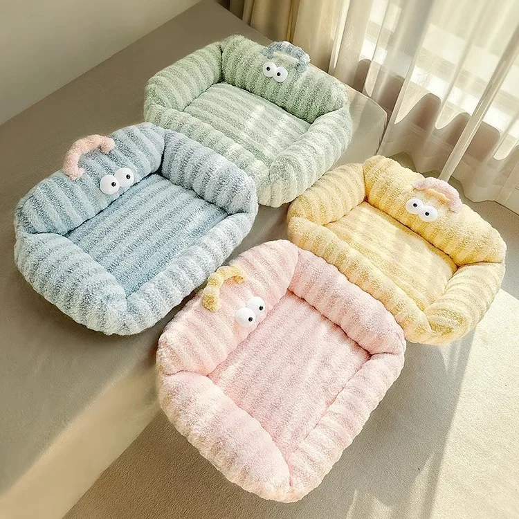 Cat Bed Washable Dog Beds Fluffy Cat Couch with Non Slip Bottom