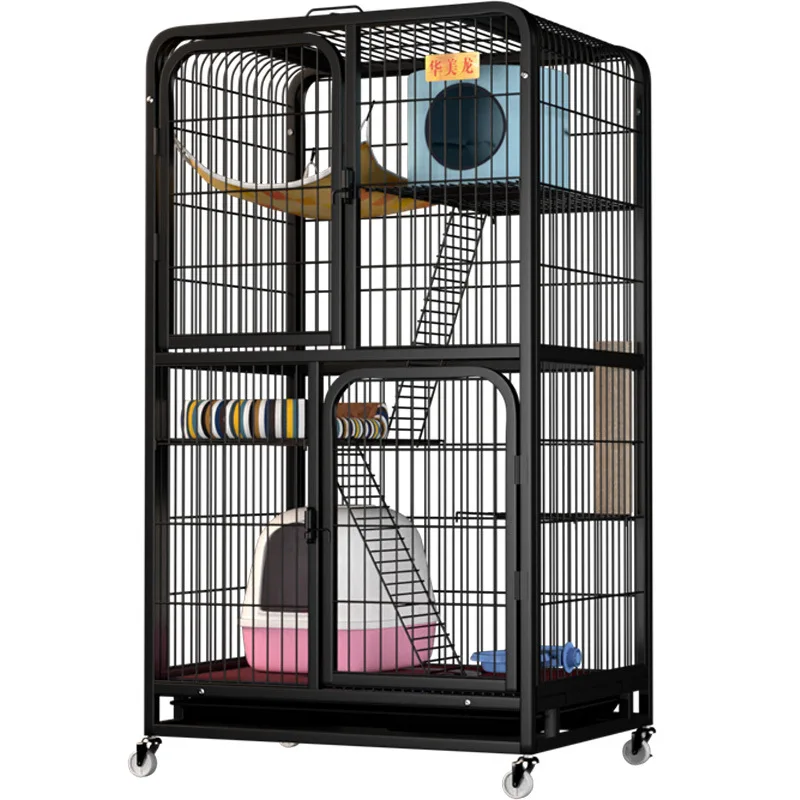 Cat Cages Indoor Luxury Villa High Quality Cages for Dogs Metal Kennels Supersized 4 Layers Cat House