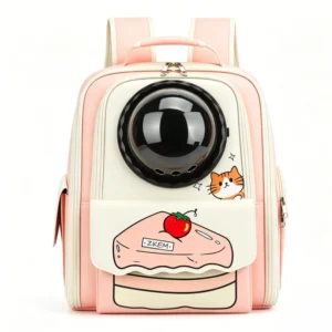 Cat Carrier Backpack Spacious Breathable Dual Shoulder Design 8kg Capacity Cartoon Pattern Portable Pet Carrier