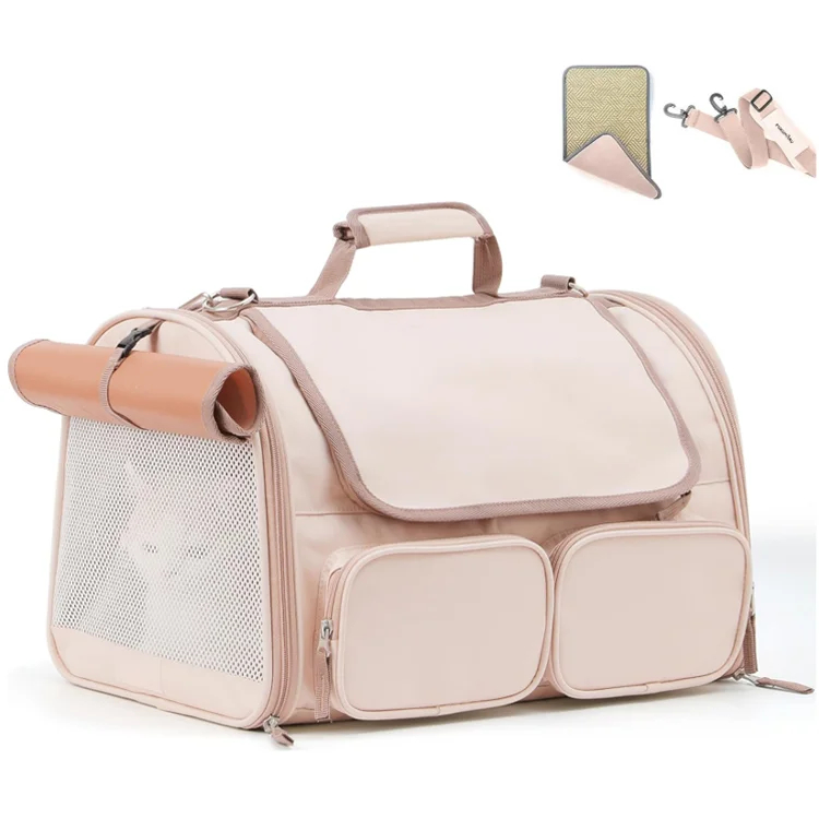 Cat Carrier Soft Sided Small Dog Carrier Large Cat Travel Bag with 4 Mesh Windows Under 15 lb Airline Approved Pet Carrier