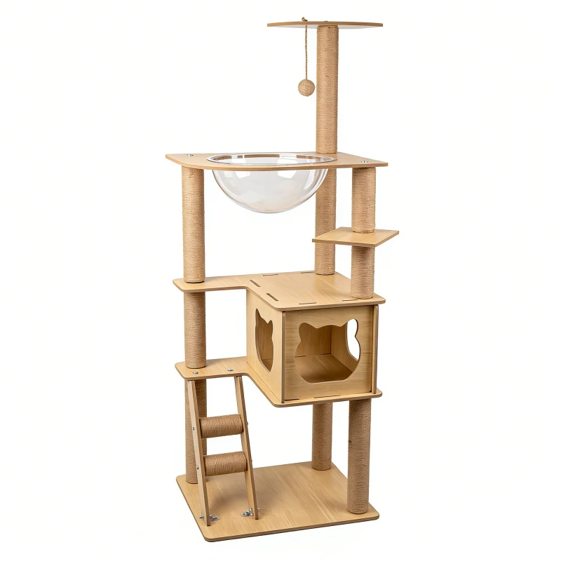Cat Climbing Frame Indoor Pet Tree With Scratching Posts Cat Scratcher House Hammock Cat Tower