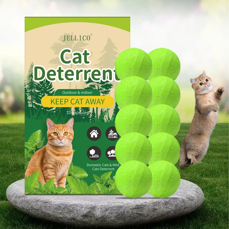 Cat Deterrent Balls Natural Peppermint Oil Anti-Chew Behavior Aid for Indoor Outdoor Garden Lawn Safe Non Toxic Plastic