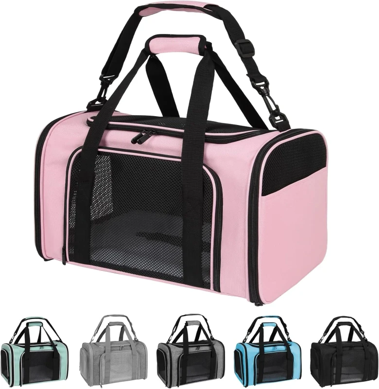 Cat Dog Carriers Soft Sided Fashion Outdoor Pet Carrier Small Cats Dogs Puppies 1 15 LBS TSA Airline Approved Foldable