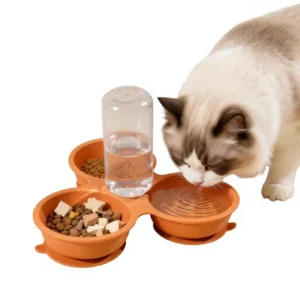 Cat Dog Feeder Drinking Water System with Automatic Circulating and Continuous Feeding Pet Bowl