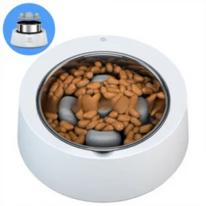 Cat & Dog Portable Anti Choking Slow Feeding Intelligent Solid Pattern Pet Weighing Feeder Bowl Anti Overturning ABS Material