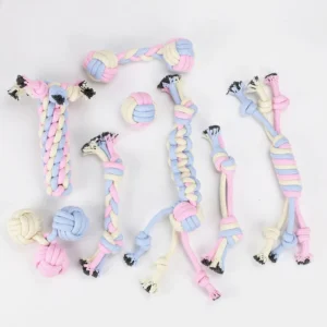 Cat & Dog Toys Durable Cotton Pet Rope Custom Interactive Puzzle Bite Classic Style with Toothbrush Feature
