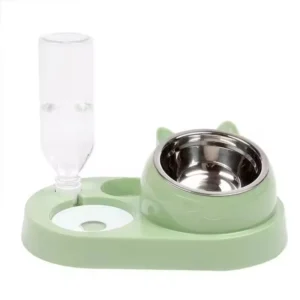Cat Food Bowl Pet Automatic Feeder Water Dispenser Dog Cat Food Container Drinking Raised Stand Dish Anti Slip Double Bowl