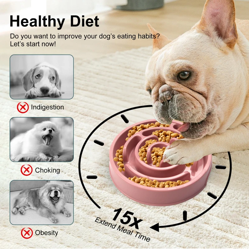 Cat Food Bowl Pet Slow Feeder Dog Bowl