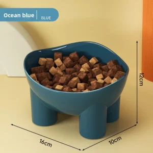 Cat Food Bowl with High Foot Design PP Material Love Style Durable Waterproof Eco-Friendly Pet Feeder Bowls for Small Animals