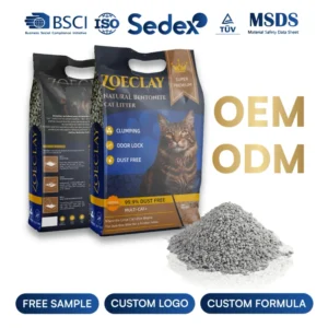 Cat Litter Bentonite Clay Cat Sand Wet Process Sodification High Hardness Scoopable Kitty Litter Manufacturer