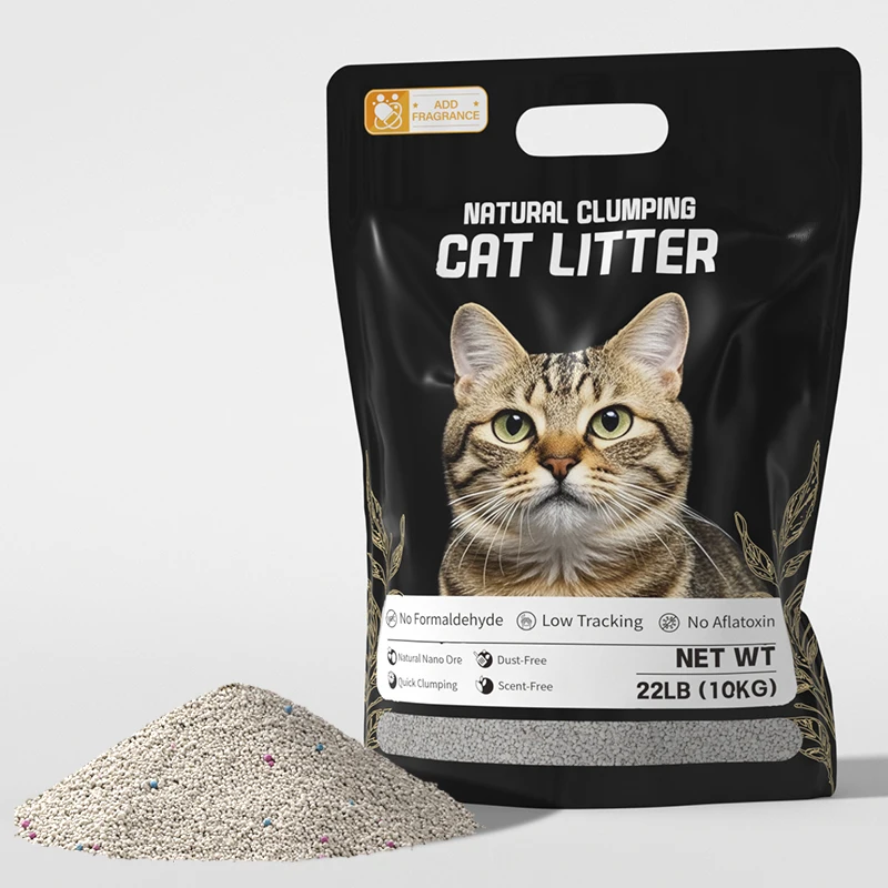 Cat Litter Bentonite Multi Fragrance Dust Free Strong Clumping Ball Shaped Bentonite Cat Litter Factory