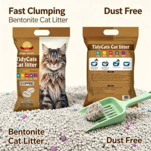 Cat Litter Factory Odor Control Coffee 99% Dust Free Highly Adsorbent Crushed Bentonite Cat Litter Arena Para Gatos