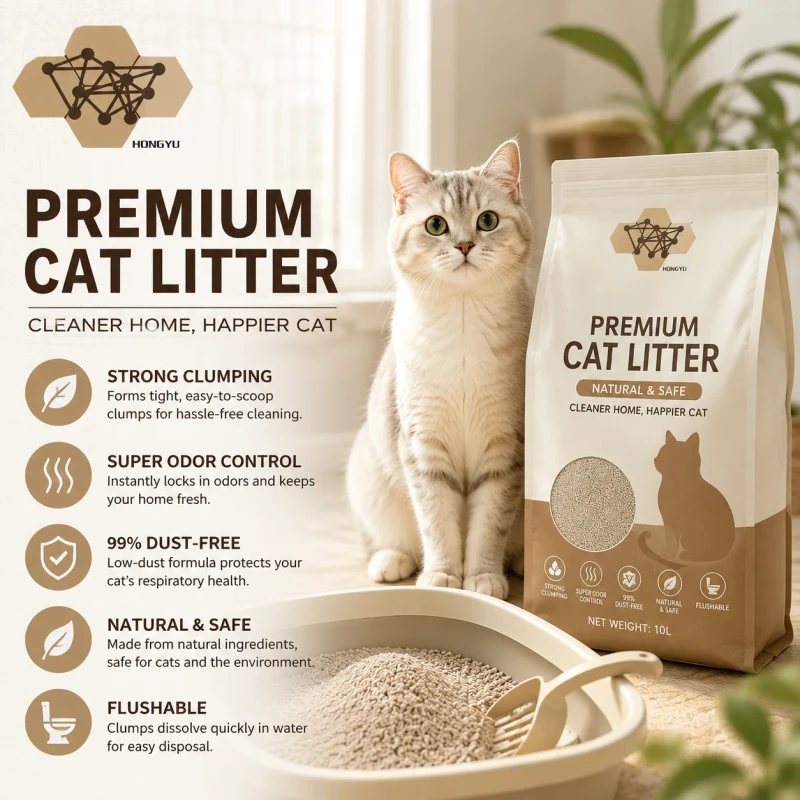 Cat Litter Flushable Strong Clumping Eco Friendly Silica Gel 4.5kg