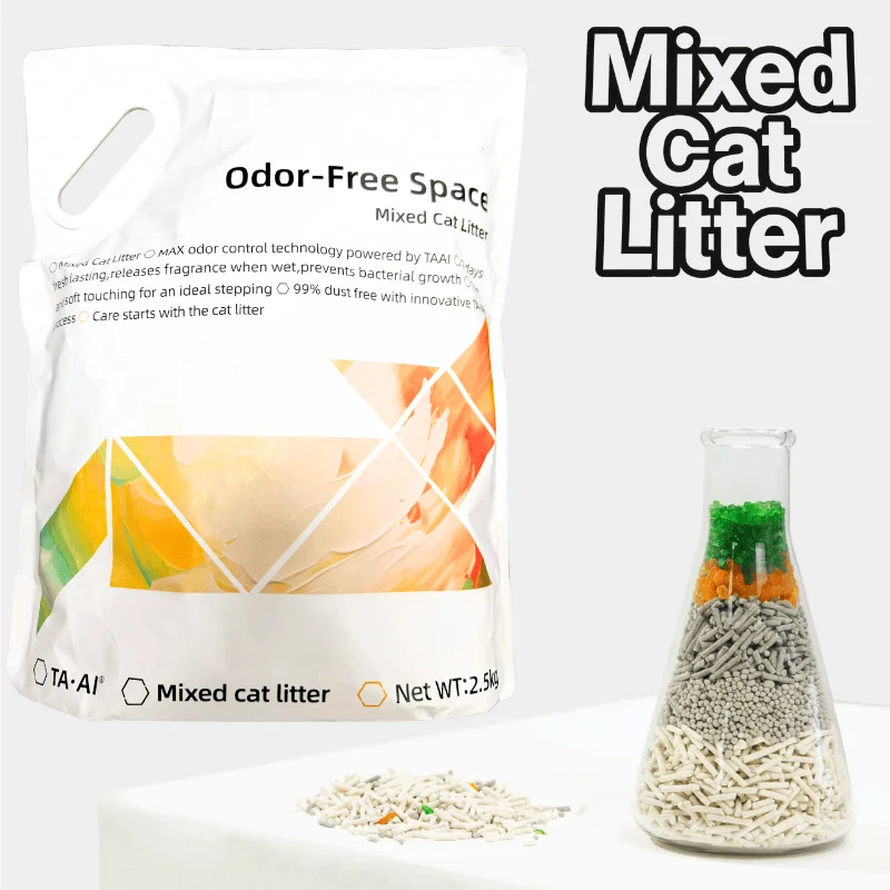 Cat Litter TAAI Odor Free Space Mixed Cat Litter MAX Odor Control 99% Dust Free 7 Days Fresh Lasting