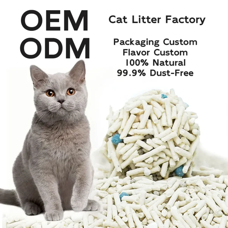 Cat Sand Customized Dust Free Flushable Food Grade Biodegradable 6L 7L Pets Corn Tofu Cat Litter