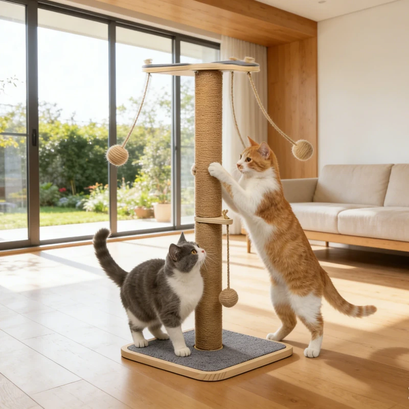 Cat Scratch Board Toy Wear-Resistant Non-Crumbs Sisal Claw Column Self-Hi Anti-Boredom Vertical Cat Climbing Cat Tree Scratcher