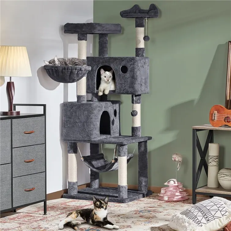 Cat Scratcher Tower Home Furniture Cat Toys Tree Pets Hammock Sisal Post Climbing Frame Toy Cat Scratching Board Climbing Frame