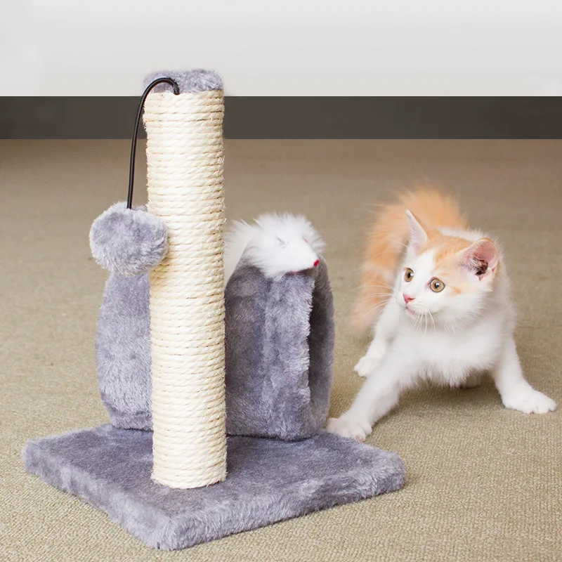 Cat Scratching Post & Cat Tree with Swing Ball and Mouse Sisal Material 3 Designs