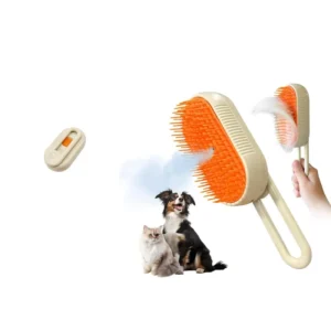 Cat Steam Brush 3-in-1 Self Cleaning Anti-Static Rechargeable Pet Grooming Brush
