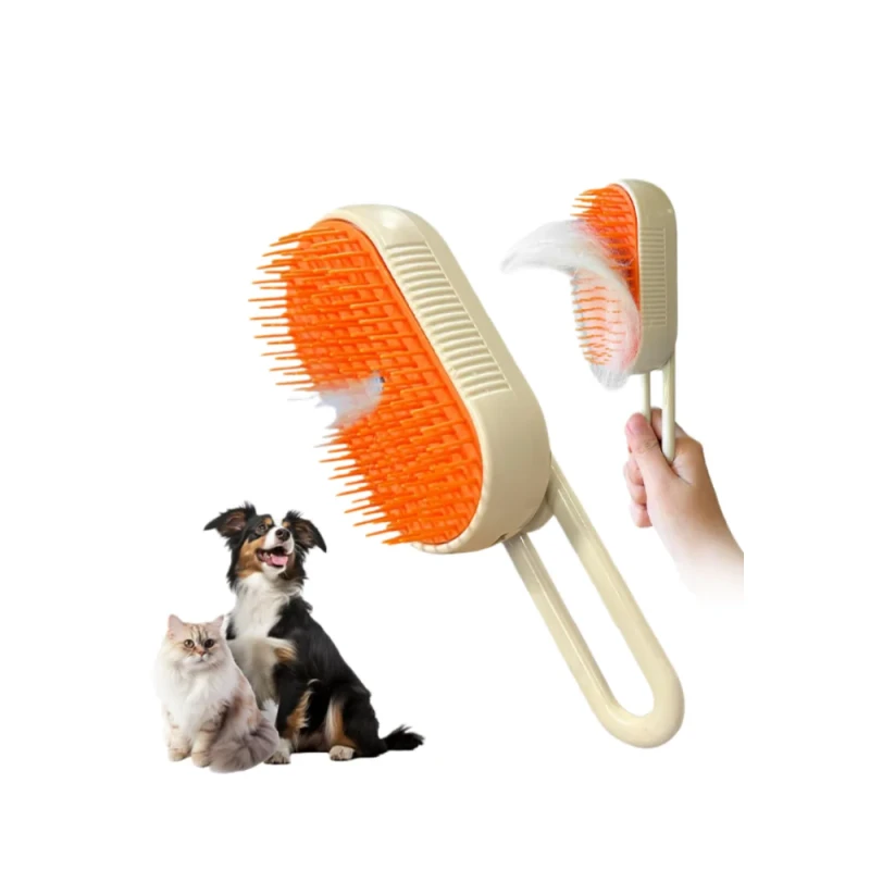 Cat Steam Brush 3 in 1 Steamy Pet Hair Removal Comb Brush Self Cleaning Anti Static Cat Grooming Brush Bathing Cleaning Products