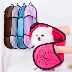 Cat Towel Quick Dry Pet Bath Robe Soft Fiber Absorbent Dog Bath Towel Pet Cleaning Washcloth Towel