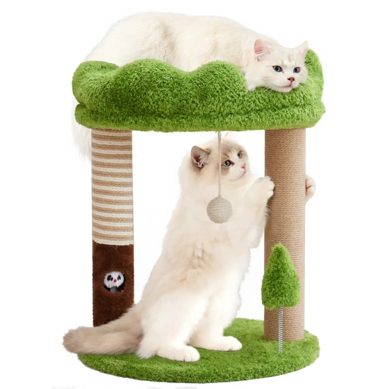 Cat Tree Tower Forest Style Tree Hole Design Natural Sisal Aesthetic Small Space Integrated Living Room Carton 2