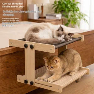 Cat Tree Tower with Cat Bed Cat Scratcher Double Layer Window Perch Hammock All Seasons Universal Pet Supplies