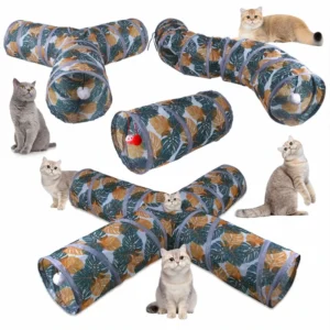 Cat Tunnel Bed House Suede Cat Pet Nest Foldable Channel Home Playing Toys