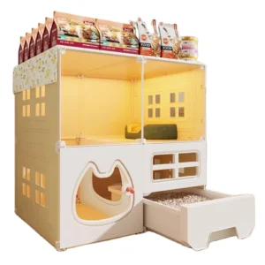 Cat Villa Cat Cabinet Cat Cage Plastic Pet Furniture Eco friendly Solid Super Large Indoor Outdoor Use Small Breeds Dogs Button