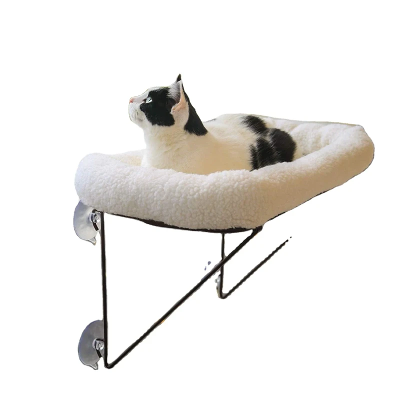 Cat Window Perch Supported From Below Comes with Warm Spacious Pet Bed Cat Window Hammock for Large Cats and Kittens