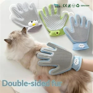 Cat and Dog Grooming Gloves Pet Hair Removal Brush Bathing Massage Comb and Brush Set Silicone Hair Remover Pet Supplies