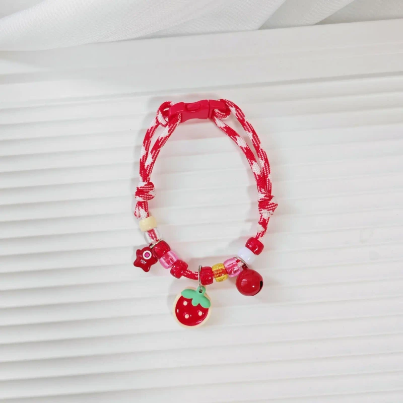 Cat and Dog Plastic Cartoon Collar with Bell and Paw Print Adjustable Colorful