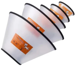 Cats Dogs Anti-bite Waterproof Solid Simple Velvet & PP Cotton Elizabeth Collar for Pet Protection