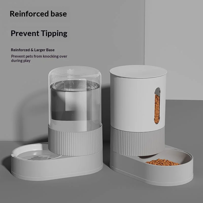 Cats Dogs Automatic Feeder Water Feeding Machine Double Bowl Neck Protection Anti Card Food Large Capacity PP PET Material Pet