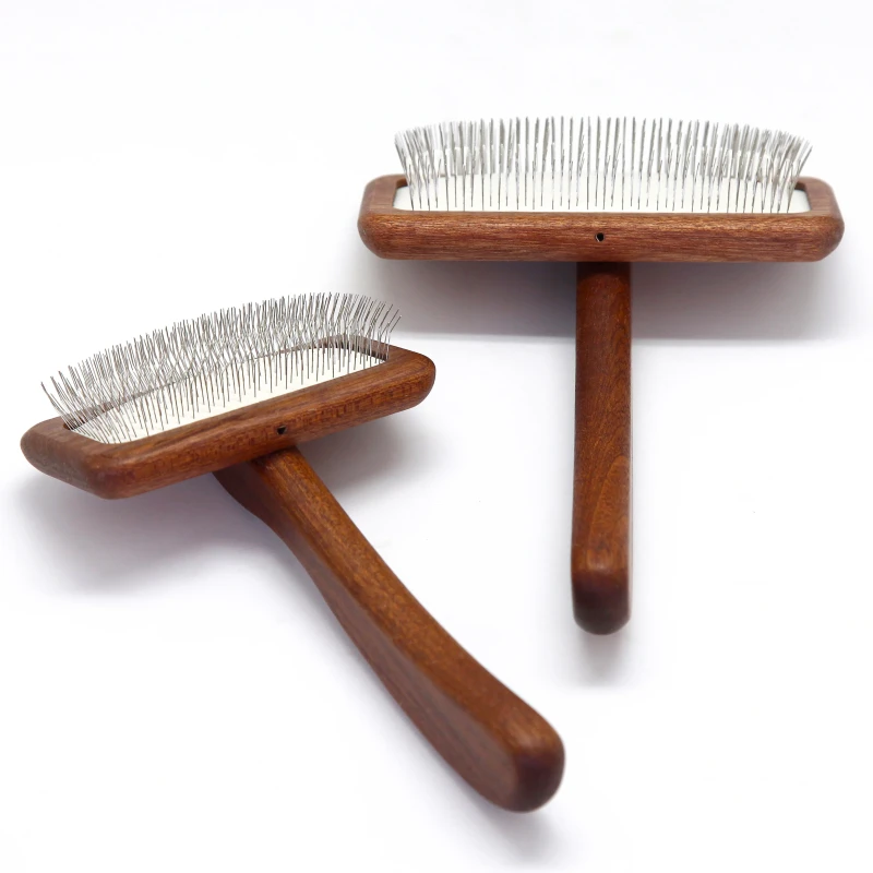 Cepillo De Perro 120x178mm Medium Pet Slicker Brush Wooden Hair Grooming Dog Brush With Soft Pins Pet Brush