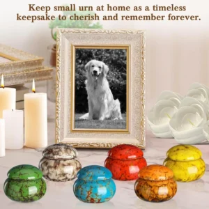 Ceramic Mini Urn for Pet Ashes Keepsake 1.6 Inch Small Cremation Urns Adult Women Male Dog Cat Pet Funeral Memorial Custom Logo